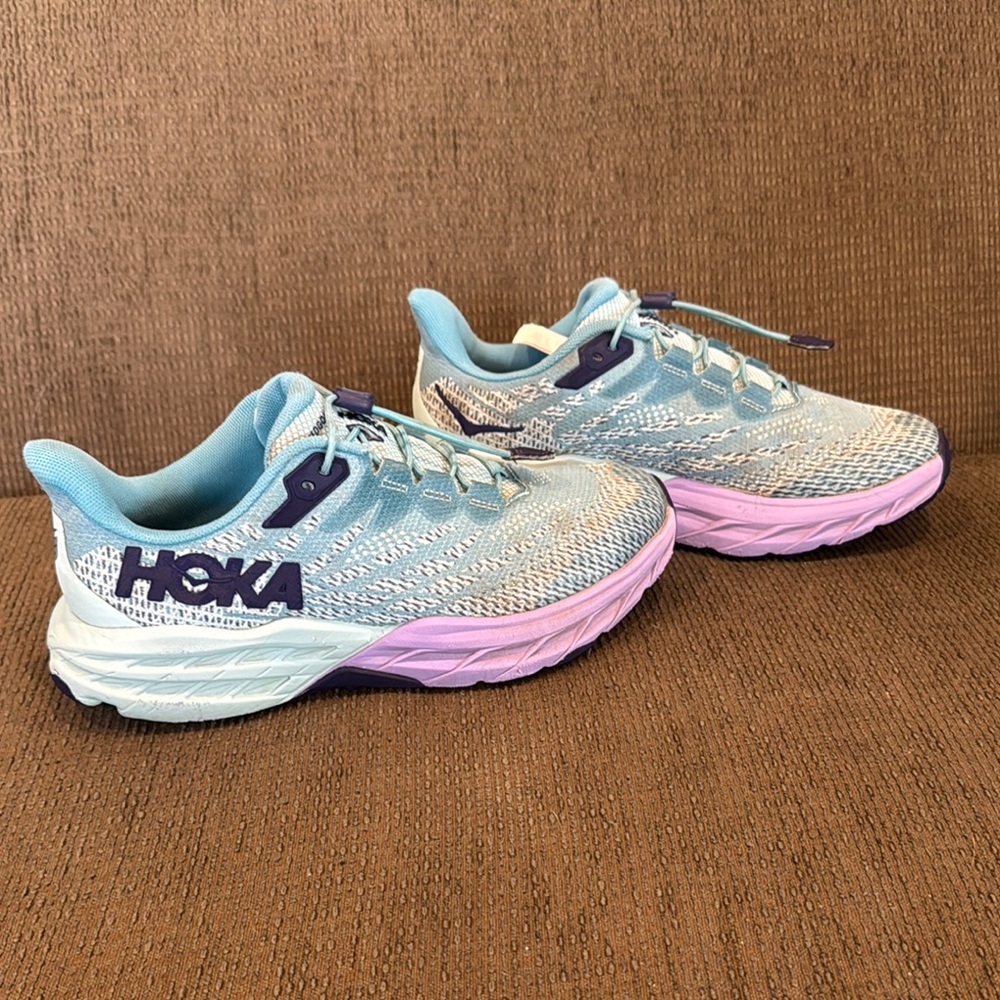 Hoka Teal and Lavender Athletic Shoes